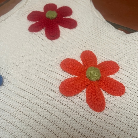 BiBi Cream Floral Knit Sweater - Picture 2 of 4